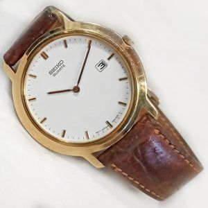 Seiko Quartz Dress Watch 7N29-8051 Gold 35mm
